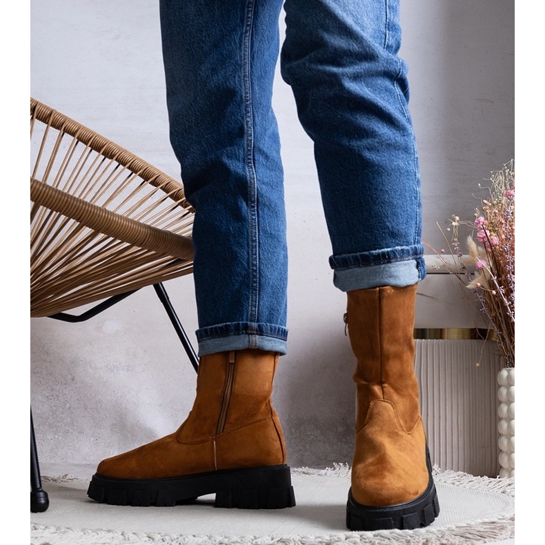 Botine maro cu platformă 1