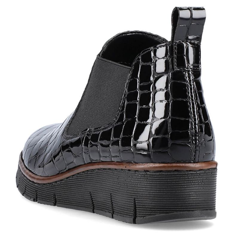 Cizme din piele lacuta neagra din piele de sarpe Rieker 53794-01 negru 1 Cizme din piele lacuta neagra din piele de sarpe Rieker 53794-01 negru 1