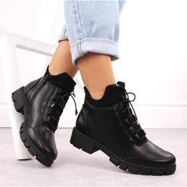 Botine negre izolate de dama Jezzi RMR23123-1 negru 4
