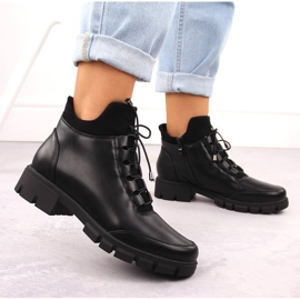 Botine negre izolate de dama Jezzi RMR23123-1 negru 5