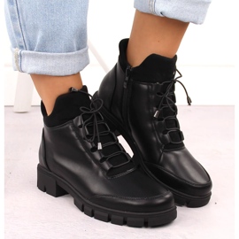 Botine negre izolate de dama Jezzi RMR23123-1 negru 6