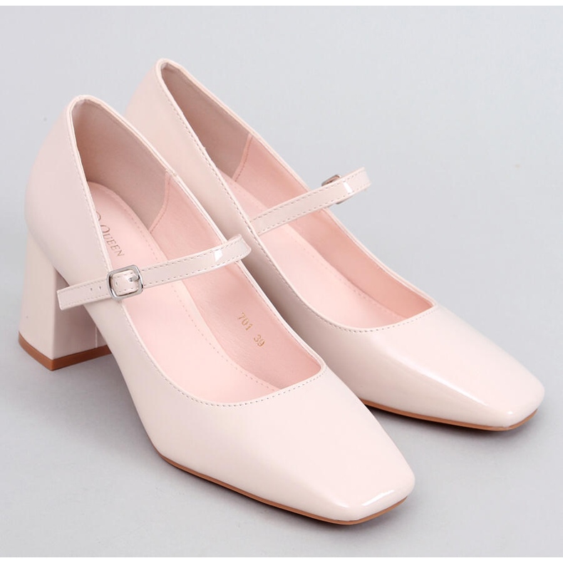 Mary Jane Valonis Pompe cu toc înalt bej 1