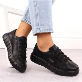 Pantofi de dama piele neagra pe platforma Filippo DP4670 negru 5