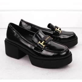 Mocasini de dama din piele lacuita cu toc inalt, negru, Vinceza 58313 2 Mocasini de dama din piele lacuita cu toc inalt, negru, Vinceza 58313 2