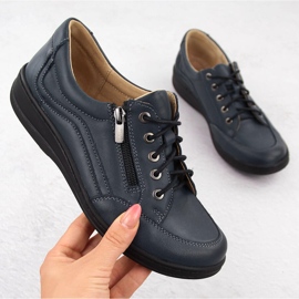 Pantofi de dama comozi din piele, bleumarin Helios 411 albastru 1