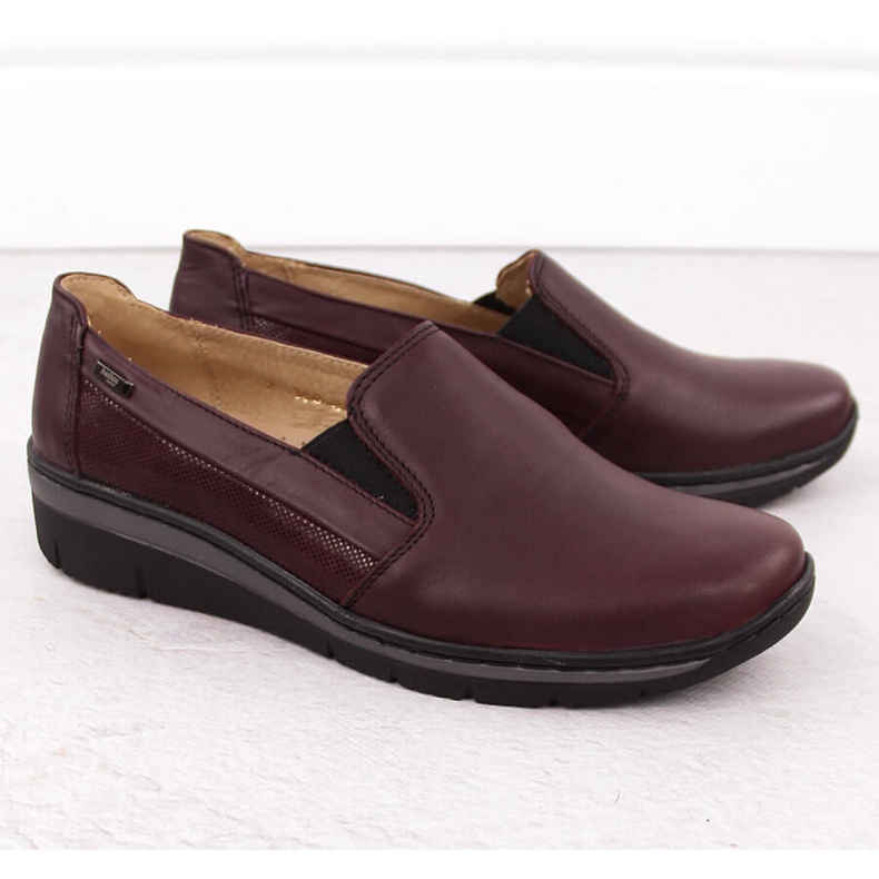 Pantofi confortabili de dama din piele cires Helios 350-2 roșu 2 Pantofi confortabili de dama din piele cires Helios 350-2 roșu 2