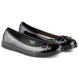 Balerini negri de damă cu branț din piele, pantofi confortabili de damă negru 1 Balerini negri de damă cu branț din piele, pantofi confortabili de damă negru 1