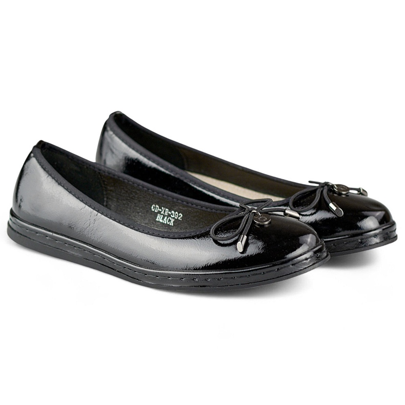 Balerini negri de damă cu branț din piele, pantofi confortabili de damă negru 1 Balerini negri de damă cu branț din piele, pantofi confortabili de damă negru 1