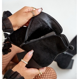 Ghete Cowboy Izolate Eco Suede Cu Fermoar, Virtris Negru 2 Ghete Cowboy Izolate Eco Suede Cu Fermoar, Virtris Negru 2