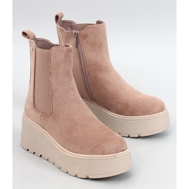 Cizme chelsea cu platformă Ronda Khaki bej 1