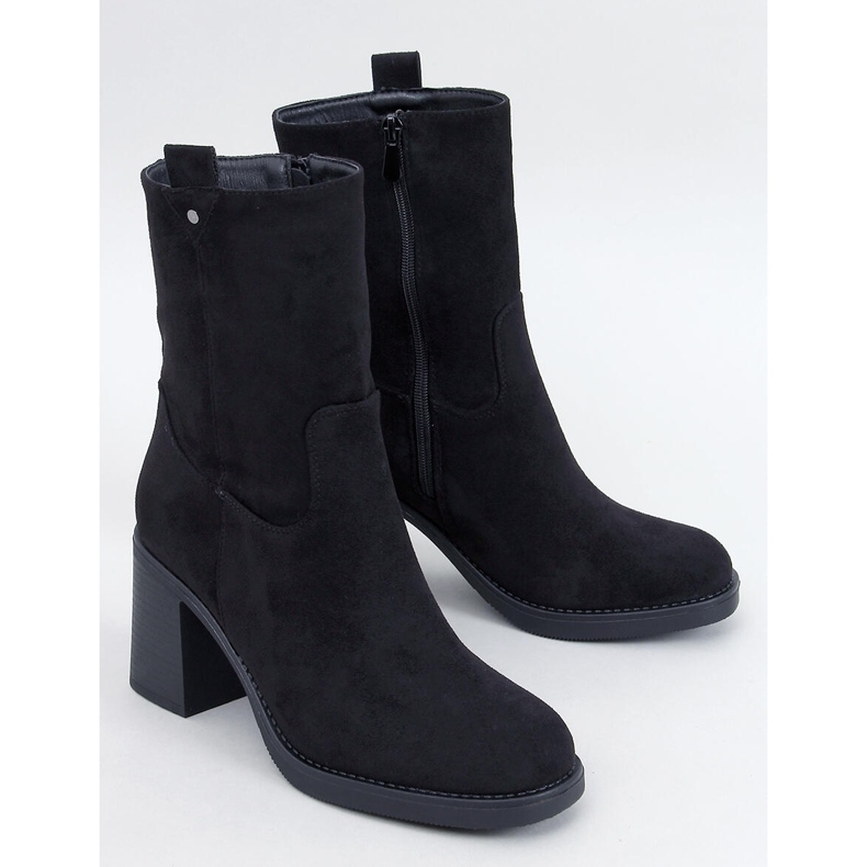 Salifi Botine negre cu toc lat negru 1