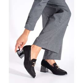 Pantofi de dama din piele intoarsa cu toc gros negru 1 Pantofi de dama din piele intoarsa cu toc gros negru 1