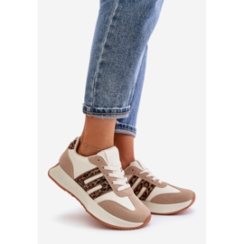 Pantofi de damă leopard, pantofi sport pe platformă, bej Thari 1