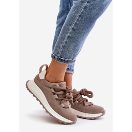 ARTIKER Pantofi de damă din piele intoarsa cu sireturi groase Artier 54C1409 bej 1