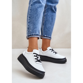 Pantofi Sport Dama Pe Platforma, Piele Naturala, Alb 41470 Vinceza 2