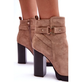 Cizme Liani Cu Toc Înalt Bej 3