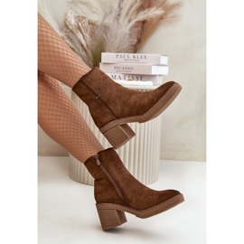 Botine Damă Pe Toc Înalt Izolat Eco Suede Maro Arkesia 2 Botine Damă Pe Toc Înalt Izolat Eco Suede Maro Arkesia 2