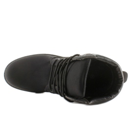 Cizme din lemn monocolor negru BL83 Negru 2