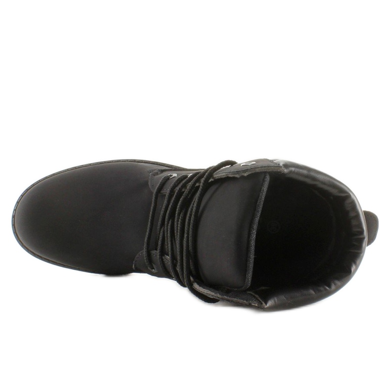 Cizme din lemn monocolor negru BL83 Negru 2