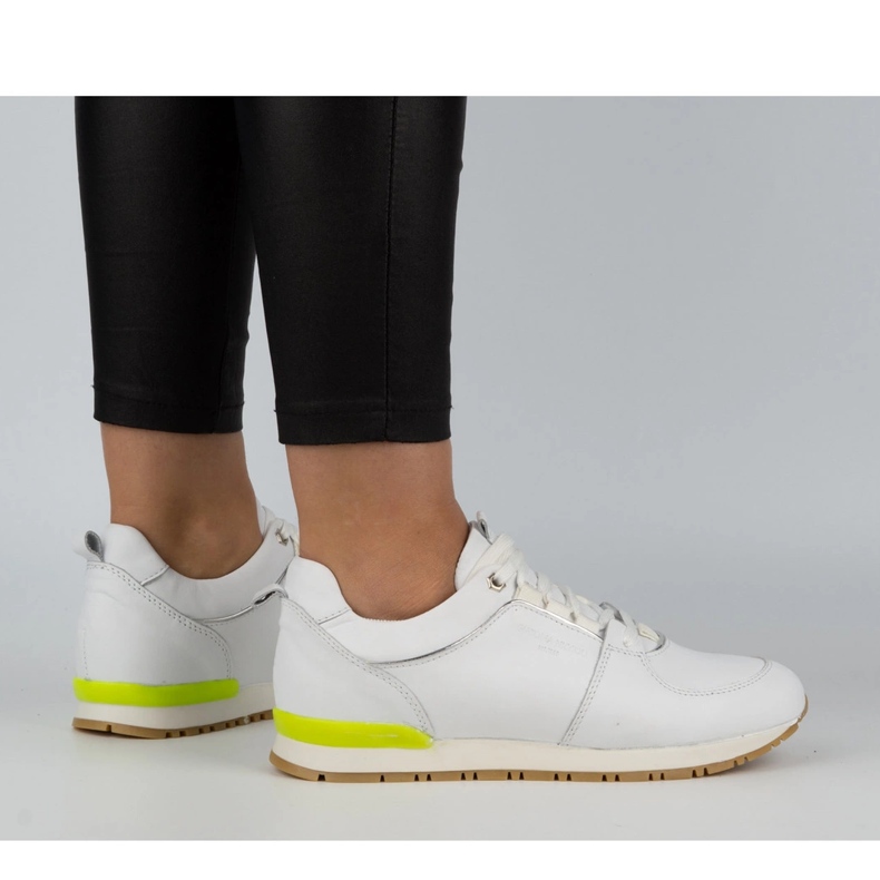 Nik Pantofi sport dama, creepers din piele 05-0784-01, alb 1