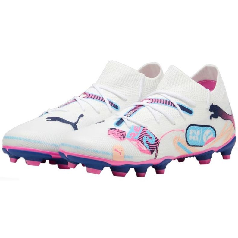 Pantofi de fotbal Puma Future 7 Match Vol. Up FG/AG 108076 01 alb 2