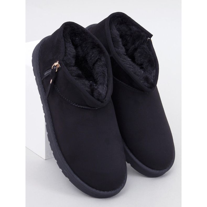 Frankis Pantaloni negri scurti cu fermoar negru 1