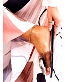 Flip-uri de cauciuc pentru femei cu un arc și zircoane gri-negre 4 Flip-uri de cauciuc pentru femei cu un arc și zircoane gri-negre 4