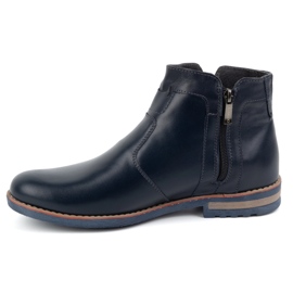 KOMODO Pantofi de iarna din piele barbati 887K, bleumarin albastru 1