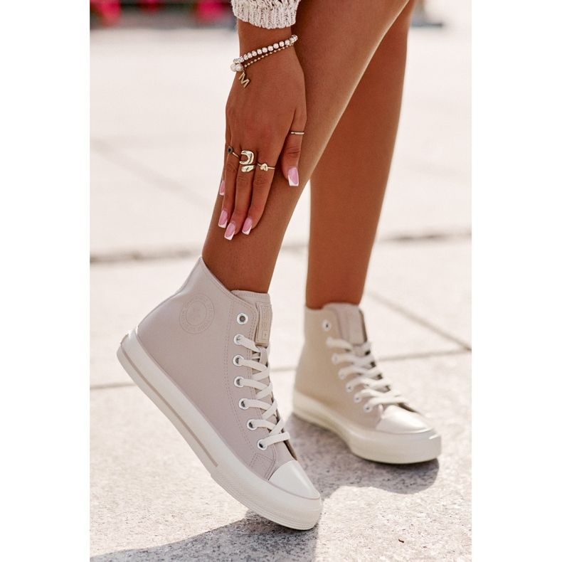 Pantofi de damă izolați din piele ecologică Pink Big Star OO274933 roz 2