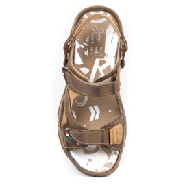 Mateos Sandale bărbați din piele pentru șofer 362MA maro 3