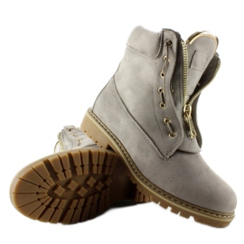 Pantofi balman gri din piele intoarsa 2