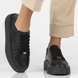 Tenisi Filippo DP6119/24 Bk din piele, negri negru 2