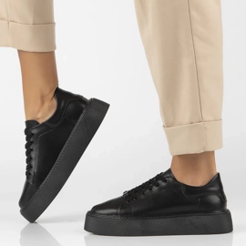 Tenisi Filippo DP6119/24 Bk din piele, negri negru 1