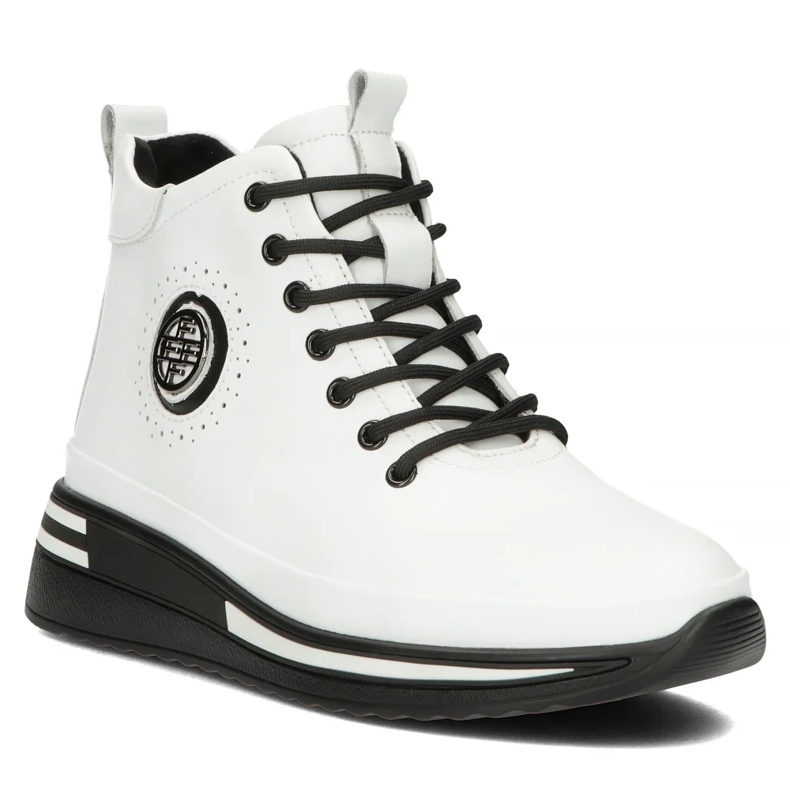 Cizme cu platforma din piele Filippo DBT4215/24 Wh, albe 1
