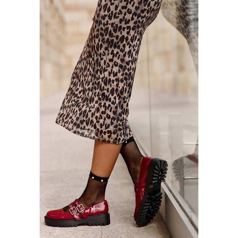 Pantofi De Dama Cu Bretele Lavete Bordeaux Terione roșu 2 Pantofi De Dama Cu Bretele Lavete Bordeaux Terione roșu 2