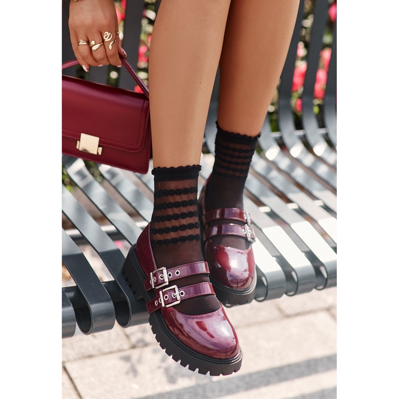 Pantofi De Dama Cu Bretele Lavete Bordeaux Terione roșu 2 Pantofi De Dama Cu Bretele Lavete Bordeaux Terione roșu 2