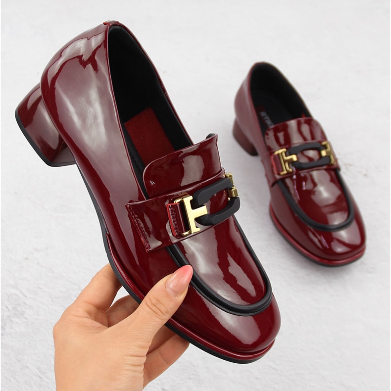 Pantofi dama din piele lords, visiniu, Artiker 55C0103 roșu 1