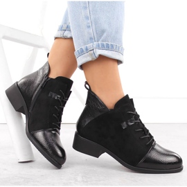 M. DASZYŃSKI Botine negre izolate de piele intoarsa de dama M.Daszyński MR2458-7 negru 4