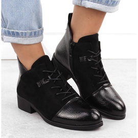 M. DASZYŃSKI Botine negre izolate de piele intoarsa de dama M.Daszyński MR2458-7 negru 6