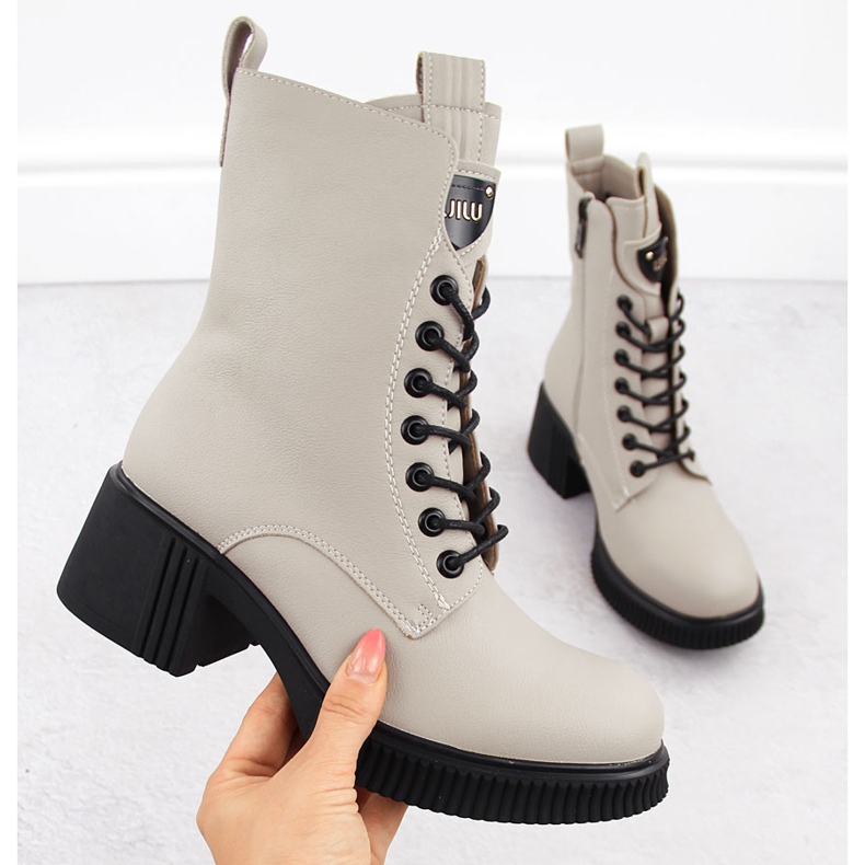 Botine de dama bej piele Vinceza 66671 1