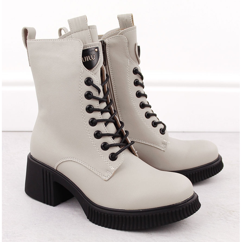 Botine de dama bej piele Vinceza 66671 2