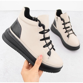 Ghete de dama din piele izolata, bej, Artiker 55C1051 1