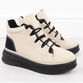 Ghete de dama din piele izolata, bej, Artiker 55C1051 2