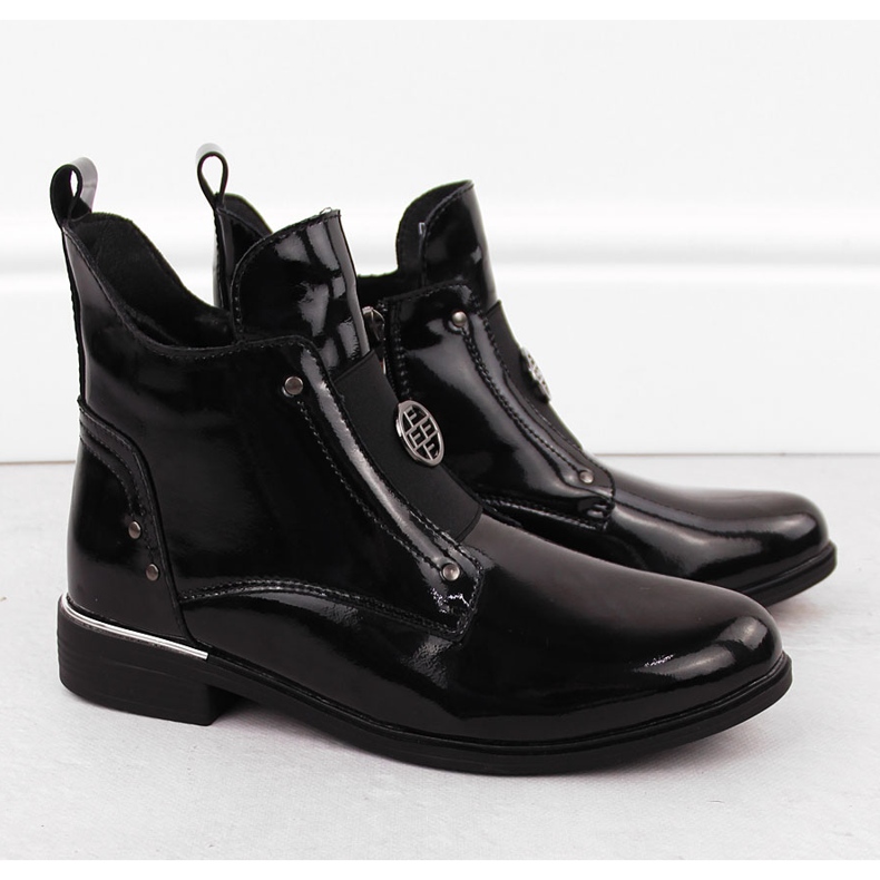 Botine dama Filippo DBT4750 neagra din piele lacuita negru 2 Botine dama Filippo DBT4750 neagra din piele lacuita negru 2