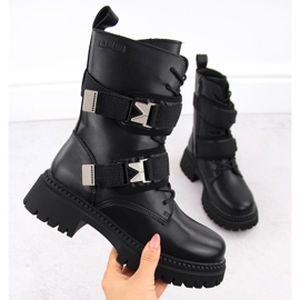 Genți de damă din piele cu catarame, negru Big Star OO274A274 1