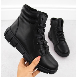 Cizme de dama piele pe platforma, negre, T.Sokolski Z24-335 negru 1