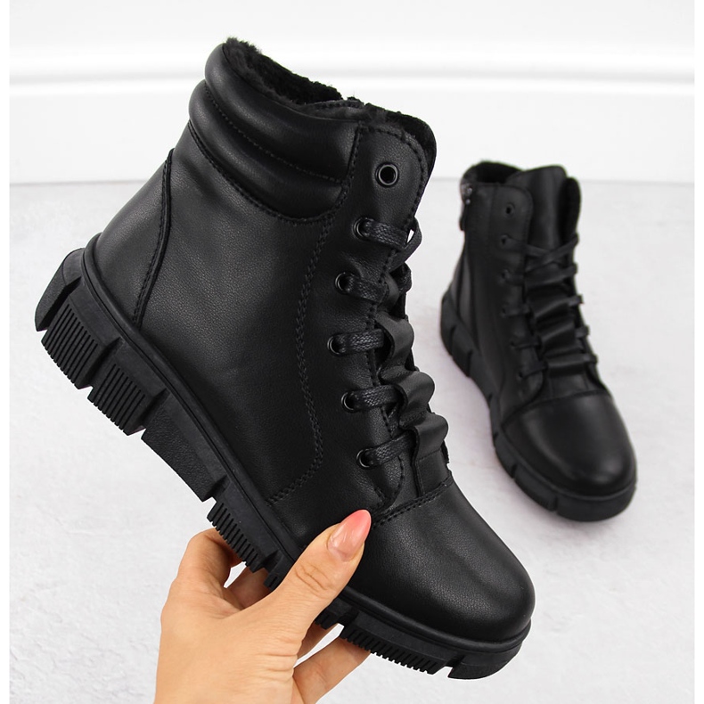 Cizme de dama piele pe platforma, negre, T.Sokolski Z24-335 negru 1