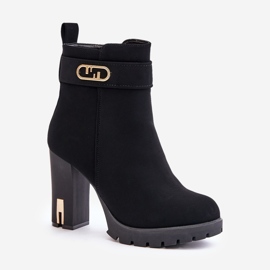 Botine izolate de dama cu fermoar, Black Narielis negru 6