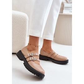 Pantofi de dama cu bretele din piele ecologica, Bej Terione 2 Pantofi de dama cu bretele din piele ecologica, Bej Terione 2
