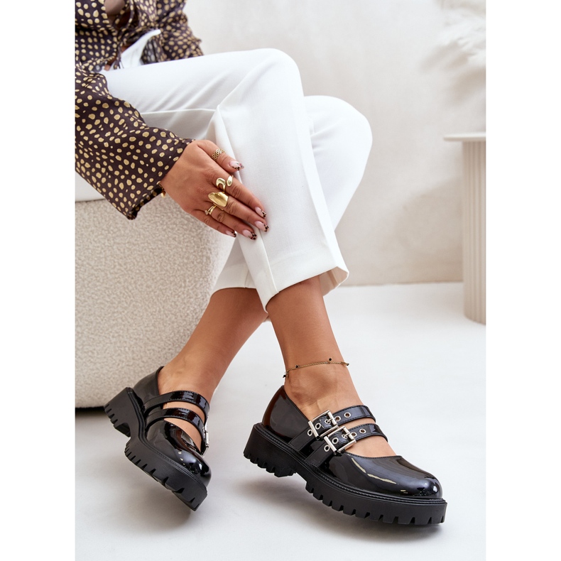 Pantofi De Dama Cu Bretele Terione Negre Lavete negru 1